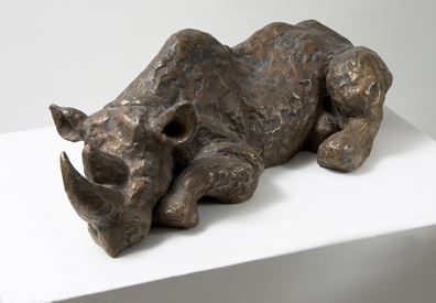 Billede af Elna Christiansens skulptur "Næsehorn"